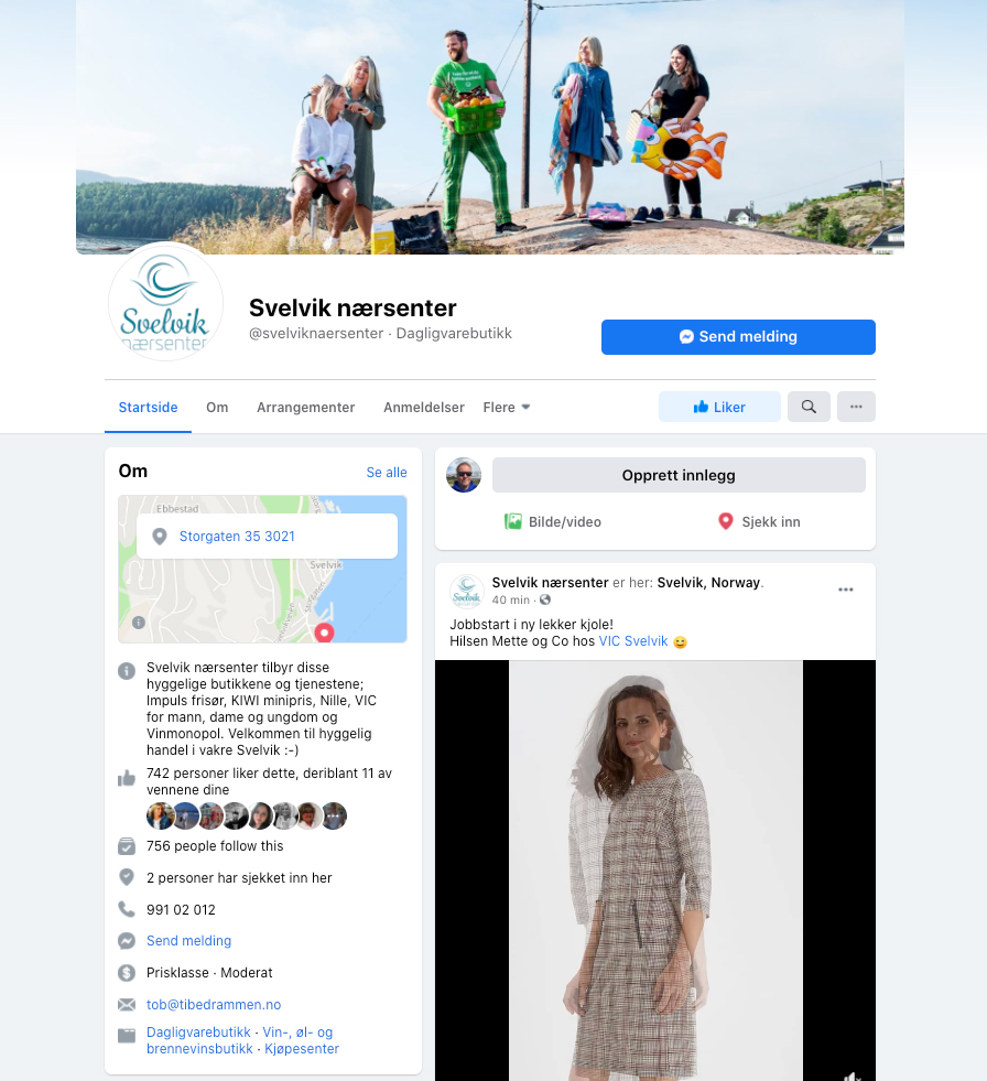 Svelvik nærsenter på Facebook